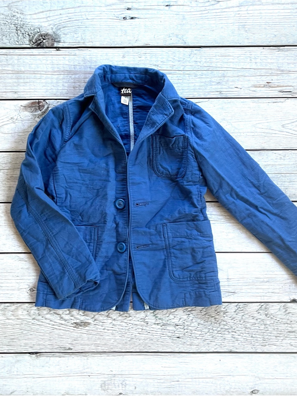 Tea Collection Kids' Italy Blue Cotton Blazer